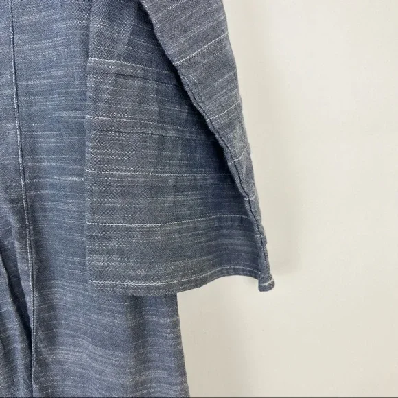 BLEU BAYOU denim 3/4 sleeve pleated front and cuffs beaded embroidered f… - Picture 6 of 10